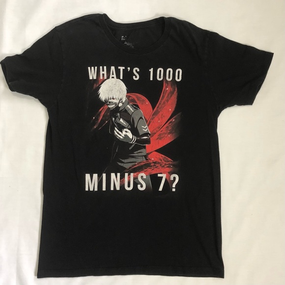 Tokyo Ghoul what’s 1000 minus 7? Anime Mens/unisex black t shirt size medium - Picture 6 of 10